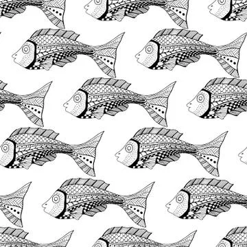 Seamless of fish background Illustrazione stock