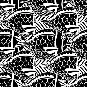 Seamless fish Stock Illustration