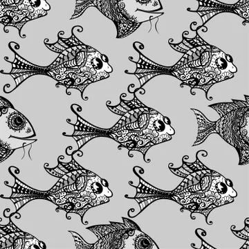Seamless fish Stock Illustration