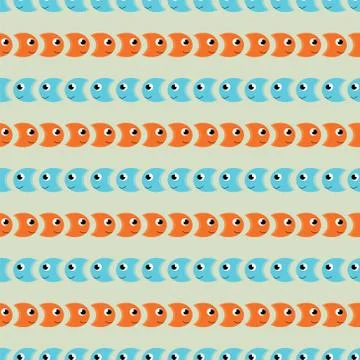 Seamless fish pattern Stock Illustration
