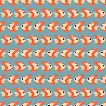 Seamless fish pattern Stock Illustration
