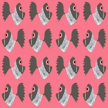 Seamless fish pattern Stock Illustration