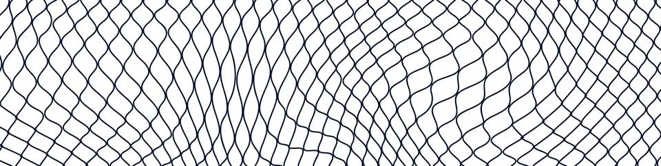 Seamless fishnet pattern with mesh texture and diamond grid. Black and white Stock Illustration