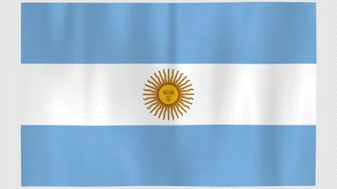 Seamless Flag Motion Argentina - 4K UHD Alpha Asset Stock Footage 336531767