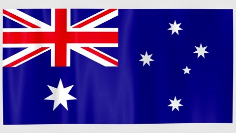Seamless Flag Motion Australia - 4K UHD Alpha Asset Stock Footage 336525486