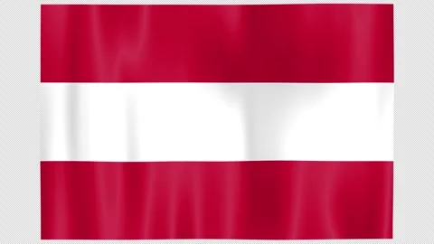 Seamless Flag Motion Austria - 4K UHD Alpha Asset Stock Footage 336511640