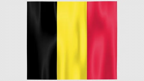 Seamless Flag Motion Belgium - 4K UHD Alpha Asset Stock Footage 336511624