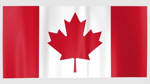 Seamless Flag Motion Canada - 4K UHD Alpha Asset Stock Footage 336506211