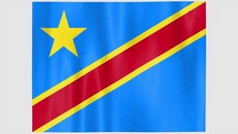 Seamless Flag Motion Congo - 4K UHD Alpha Asset Stock Footage 336527450