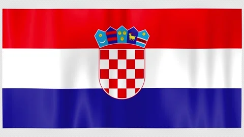 Seamless Flag Motion Croatia - 4K UHD Alpha Asset Video stock 336511692