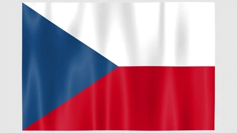 Seamless Flag Motion Czech Republic - 4K UHD Alpha Asset Stock Footage 336511654