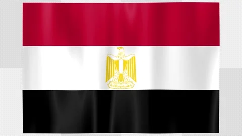 Seamless Flag Motion Egypt - 4K UHD Alpha Asset Video stock 336527258