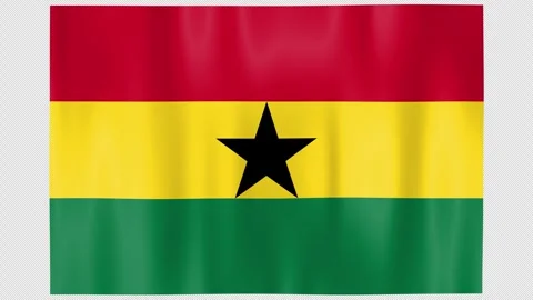 Seamless Flag Motion Ghana - 4K UHD Alpha Asset Video stock 336527322