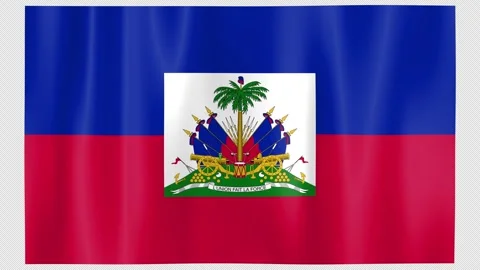 Seamless Flag Motion Haiti - 4K UHD Alpha Asset Video stock 336506563