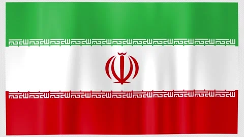 Seamless Flag Motion Iran - 4K UHD Alpha Asset Stock Footage 336525778