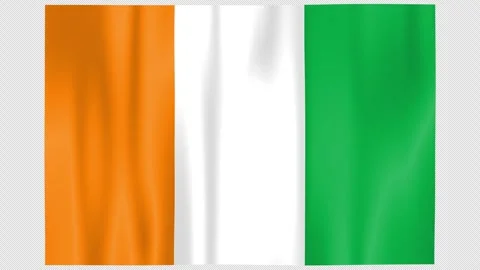 Seamless Flag Motion  Ivory Coast - 4K UHD Alpha Asset Video stock 336527603