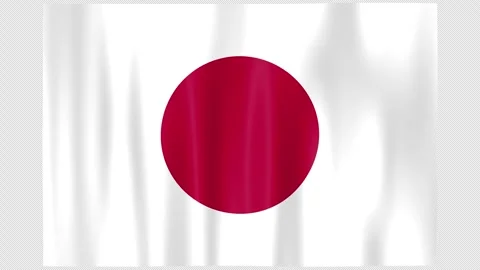Seamless Flag Motion Japan - 4K UHD Alpha Asset Video stock 336525416