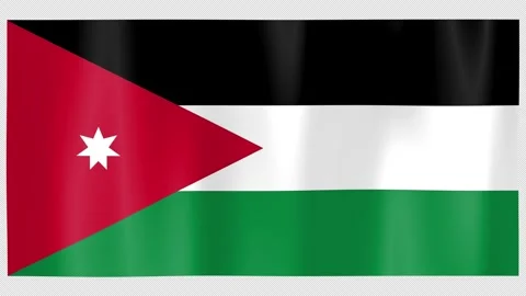 Seamless Flag Motion Jordan - 4K UHD Alpha Asset Stock Footage 336525453