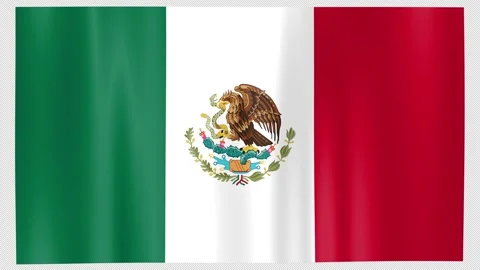 Seamless Flag Motion Mexico - 4K UHD Alpha Asset Stock Footage 336506467