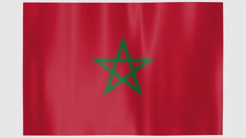 Seamless Flag Motion Morocco - 4K UHD Alpha Asset Video stock 336527665
