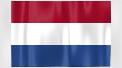 Seamless Flag Motion Netherlands - 4K UHD Alpha Asset Stock Footage 336511944