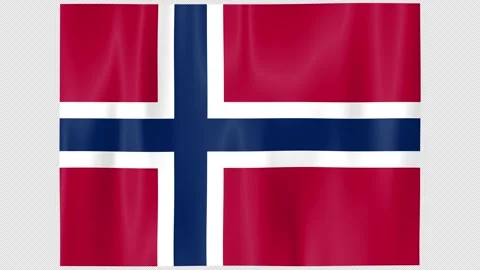 Seamless Flag Motion Norway - 4K UHD Alpha Asset Stock Footage 336511974