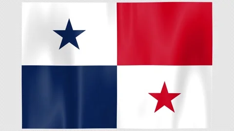 Seamless Flag Motion Panama - 4K UHD Alpha Asset Video stock 336506540