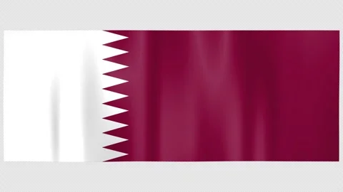 Seamless Flag Motion Qatar - 4K UHD Alpha Asset Video stock 336525652