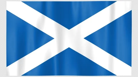 Seamless Flag Motion Scotland - 4K UHD Alpha Asset Video stock 336512157
