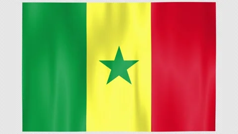 Seamless Flag Motion Senegal - 4K UHD Alpha Asset Stock Footage 336527758