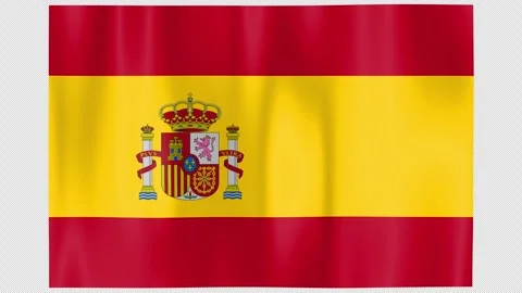 Seamless Flag Motion Spain - 4K UHD Alpha Asset Stock Footage 336512256