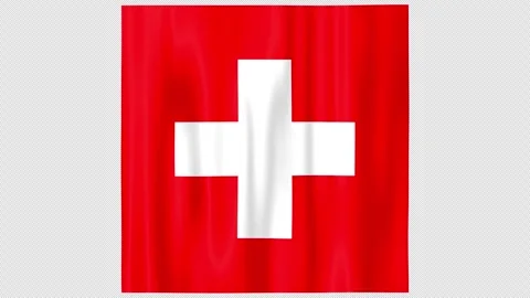Seamless Flag Motion Switzerland - 4K UHD Alpha Asset Video stock 336512150