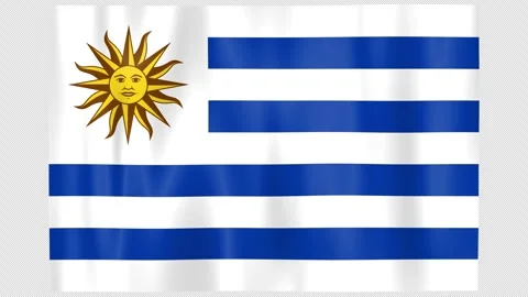 Seamless Flag Motion Uruguay - 4K UHD Alpha Asset Stock Footage 336531827