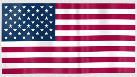 Seamless Flag Motion USA - 4K UHD Alpha Asset Stock Footage 336506480
