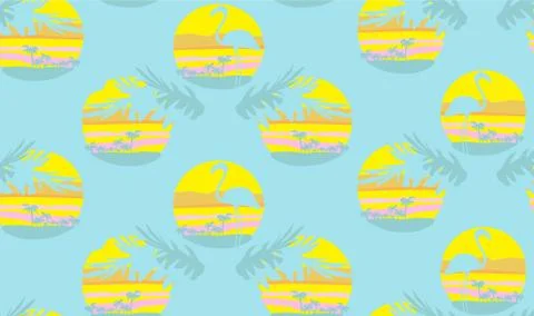 Seamless flamingo bird pattern 스톡 일러스트