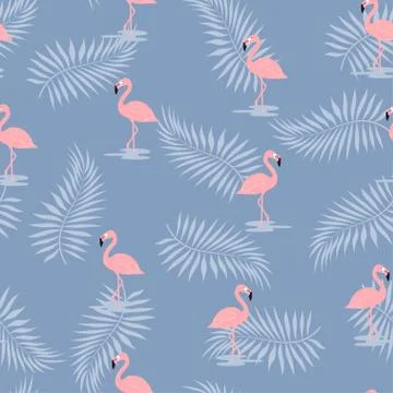 Seamless flamingo pattern 스톡 일러스트
