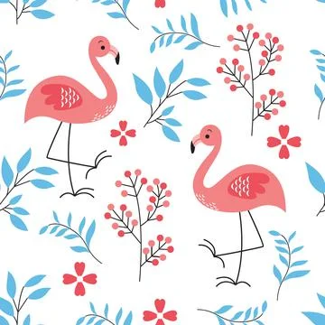 Seamless flamingo pattern Stock Illustration