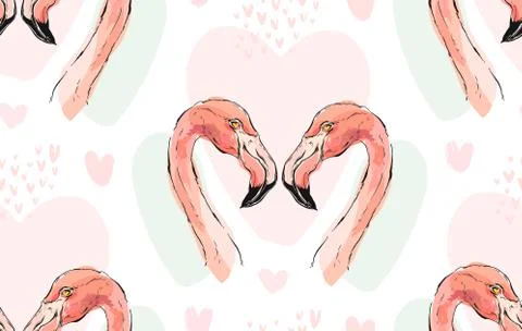 Seamless flamingo pattern vector illustration 스톡 일러스트