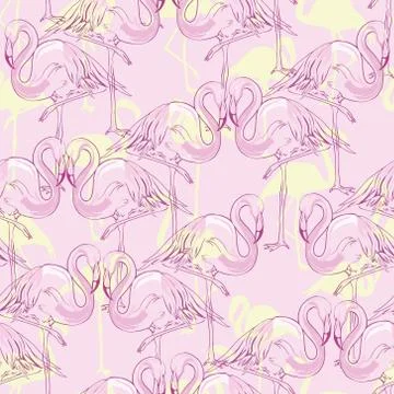 Seamless flamingo pattern vector illustration Illustrazione stock