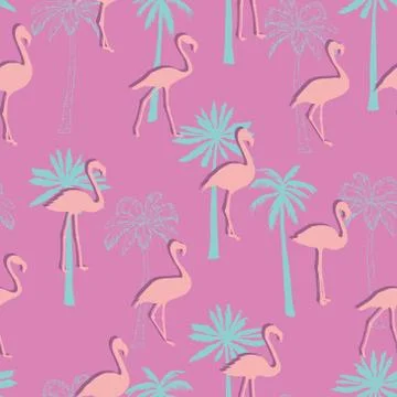 Seamless flamingo pattern vector illustration Stock Illustration
