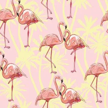 Seamless flamingo pattern vector illustration Stock-Illustration