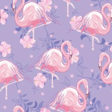 Seamless flamingo pattern vector illustration Illustrazione stock
