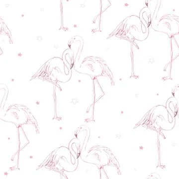 Seamless flamingo pattern vector illustration Stock Illustration