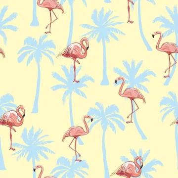 Seamless flamingo pattern vector illustration 스톡 일러스트