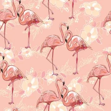 Seamless flamingo pattern vector illustration イラスト素材