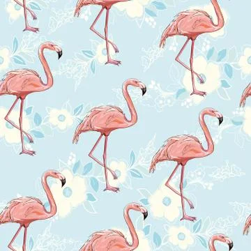 Seamless flamingo pattern vector illustration Illustrazione stock