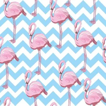 Seamless flamingo pattern vector illustration 스톡 일러스트