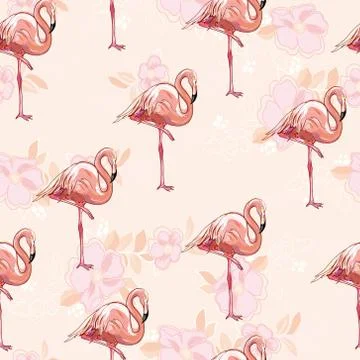 Seamless flamingo pattern vector illustration 스톡 일러스트