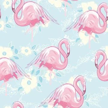 Seamless flamingo pattern vector illustration 스톡 일러스트