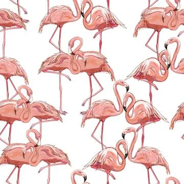 Seamless flamingo pattern vector illustration 스톡 일러스트